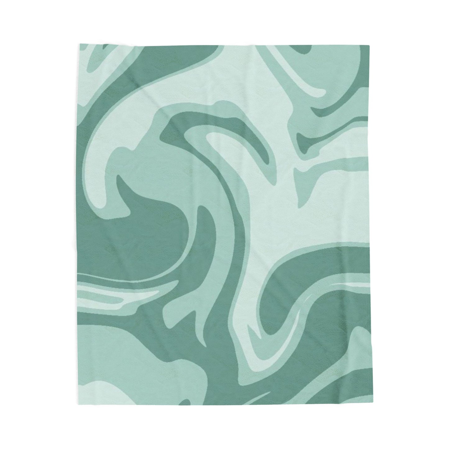 Jetée en velours de coton - Swirls vert