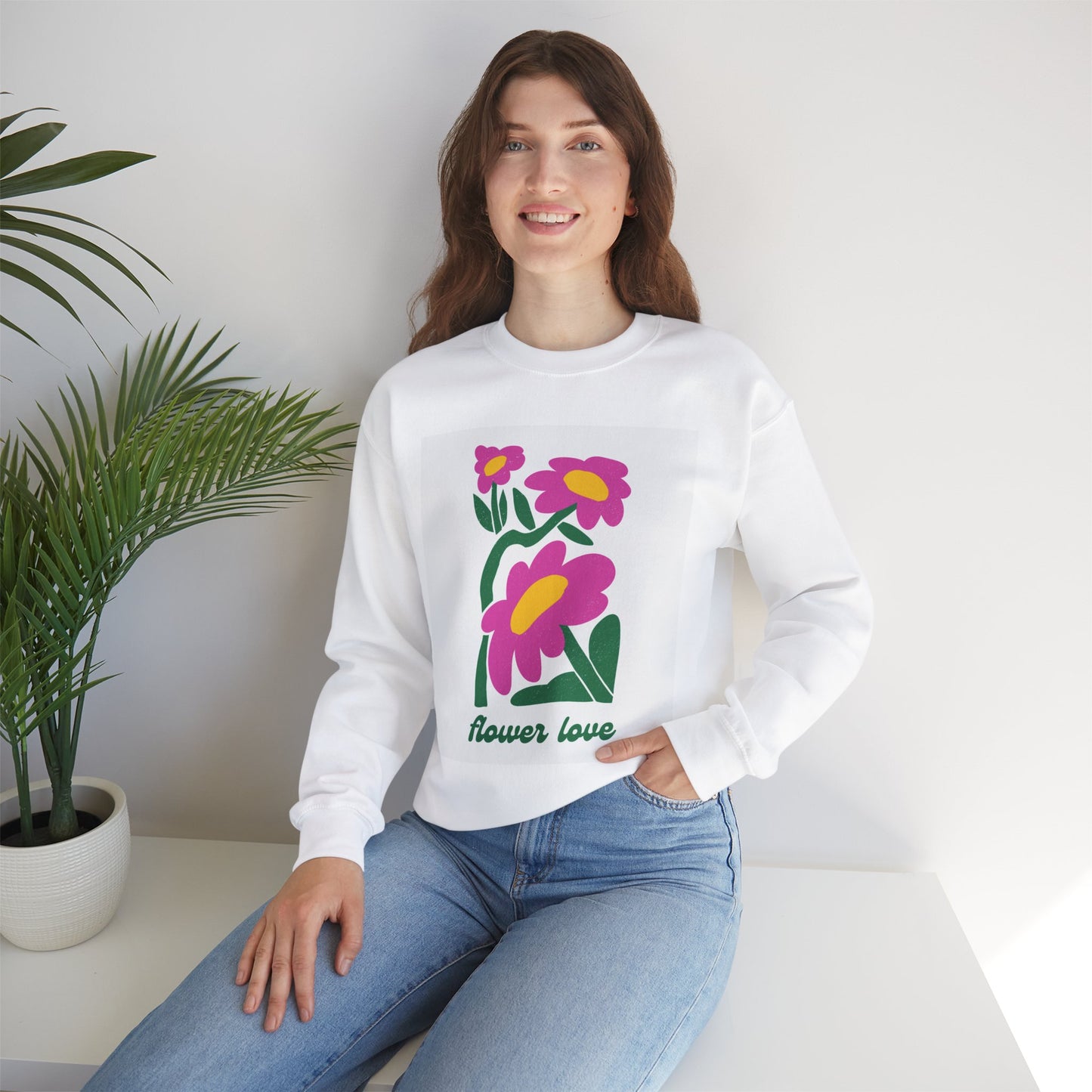 Unisexe Crewneck manches longues - Flower love